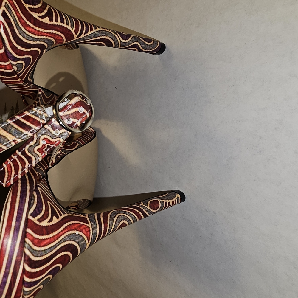 FSJ Women's Multicolor Strappy Heels - Picture 5 of 6